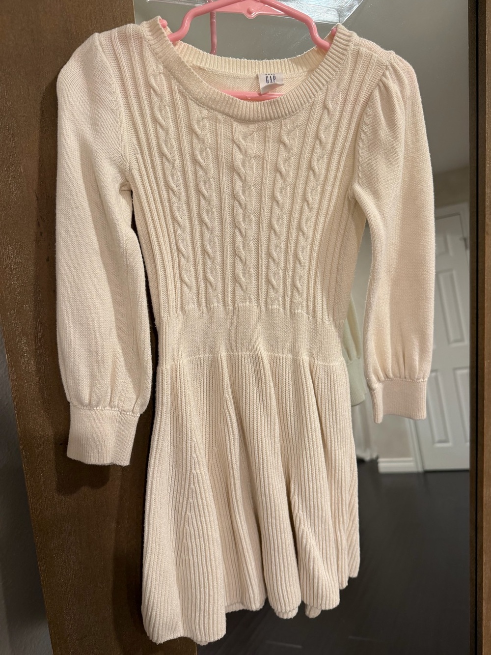 GAP Cream Cable Knit Swing Dress for Girls